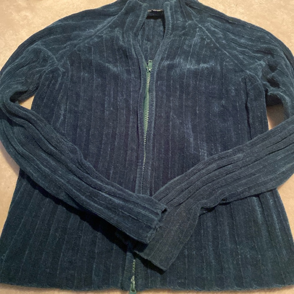Vintage and NWOT Tomfoolery Deep Emerald Green Chenille Sweater
